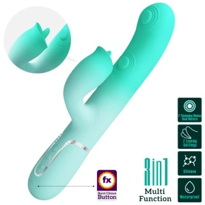 PRETTY LOVE - GIGI WIELOFUNKCYJNY WIBRATOR KRÃLIK AQUA GREEN